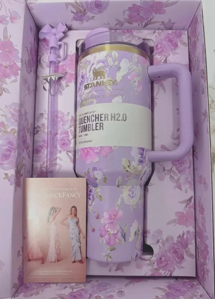 Stanley X Love Shack Fancy Cup - Happy Thoughts Quencher Rosa Beaux Purple 40 oz