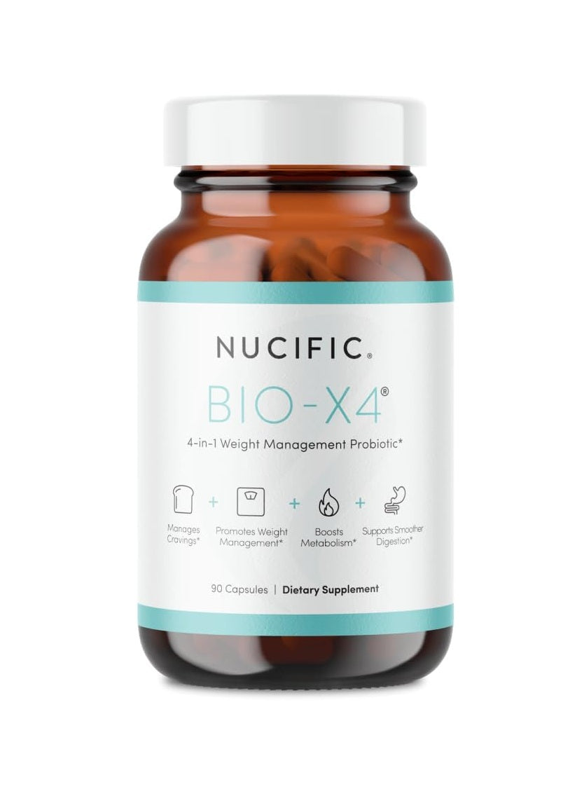 Nucific® Bio-X4 4-in-1 Weight Management Probiotic Supplement, 90 Count.