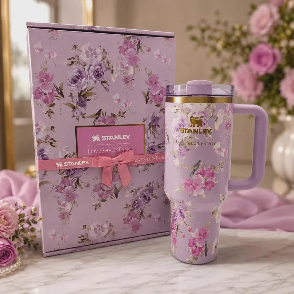 Stanley X Love Shack Fancy Cup - Happy Thoughts Quencher Rosa Beaux Purple 40 oz